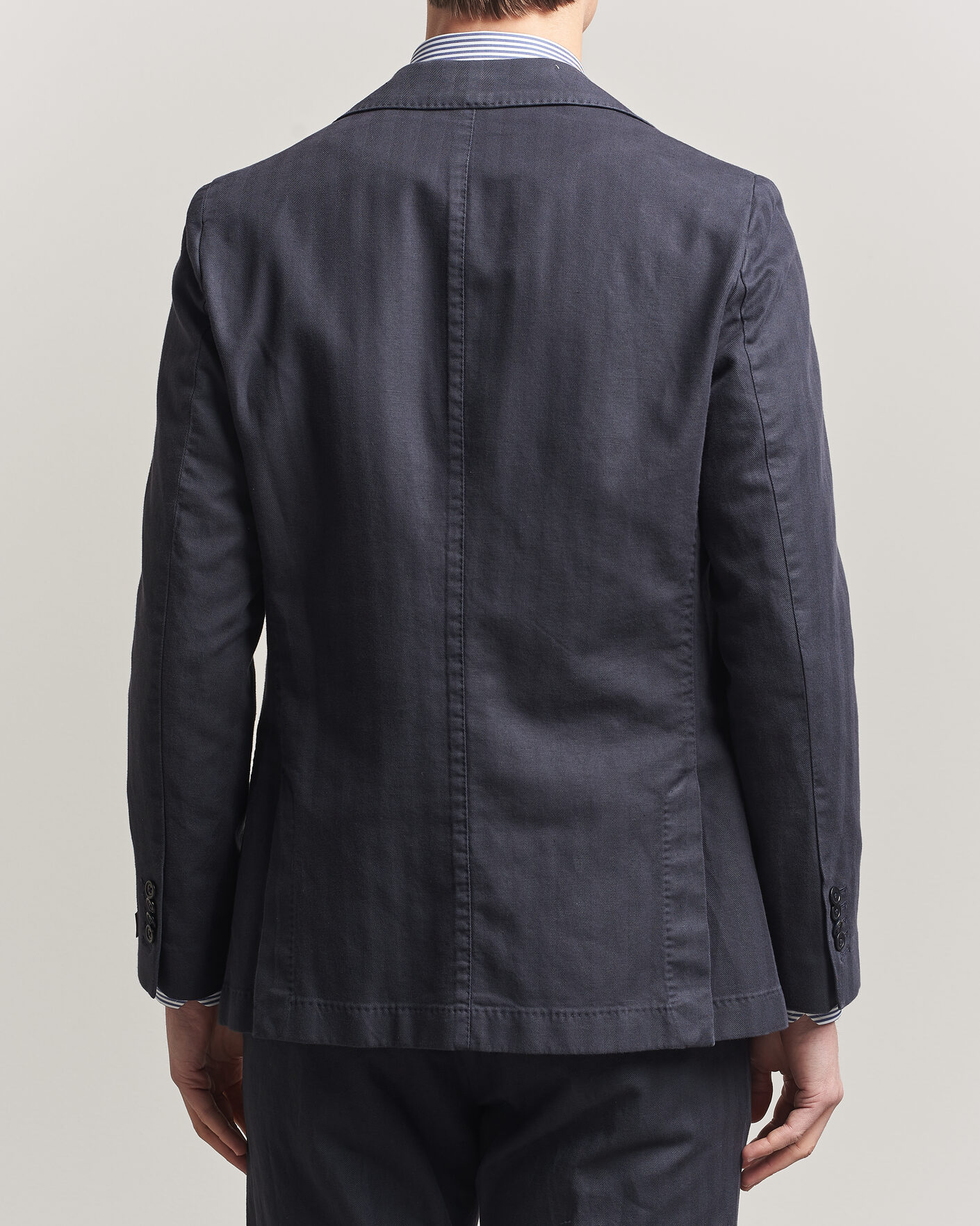 Herren | Sakkos | Morris | Washed Cotton Herringbone Blazer Navy