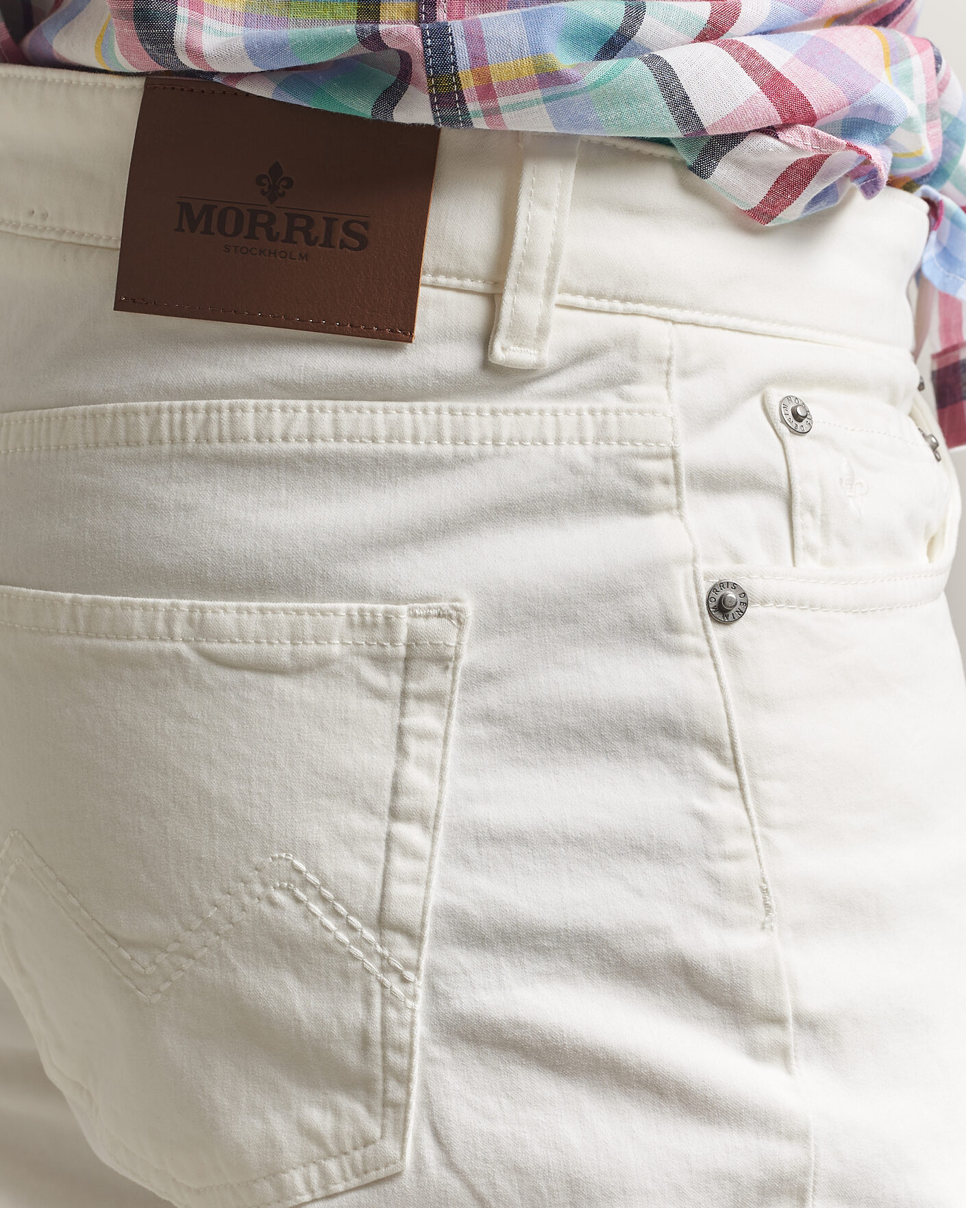 Herren | Jeans | Morris | James Brushed 5-Pocket Jeans Off White