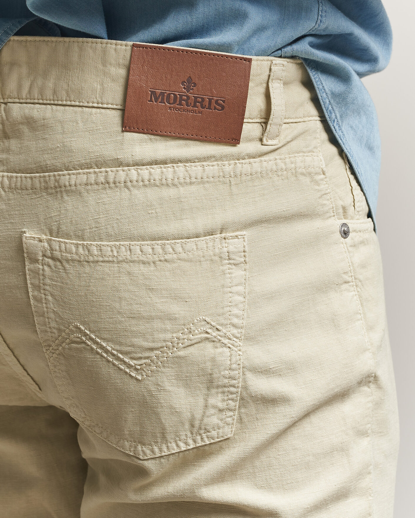 Herren | Hosen | Morris | James Washed Linen 5-Pocket Pants Khaki