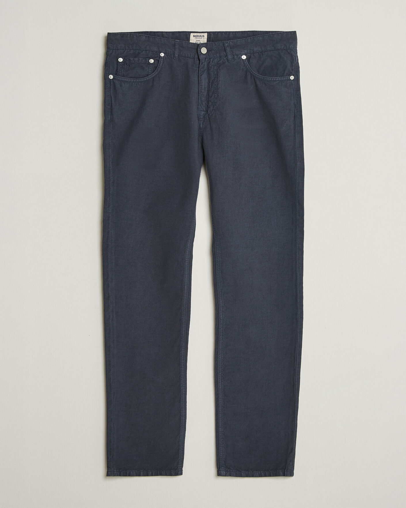 Herren | Hosen | Morris | James Washed Linen 5-Pocket Pants Dark Blue
