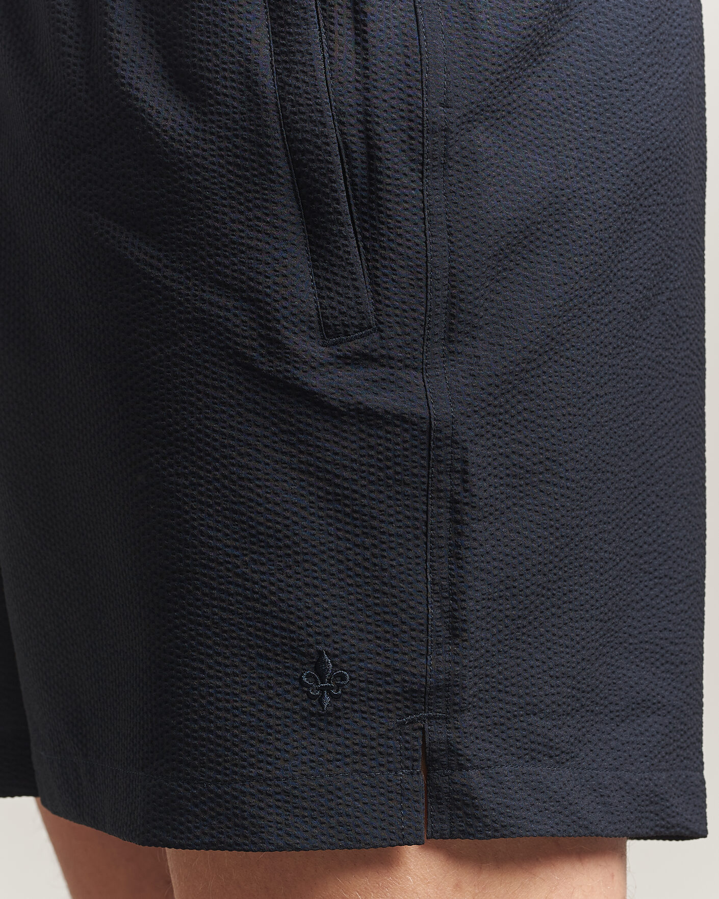 Herren | Badehosen | Morris | Seersucker Bathing Trunks Dark Blue