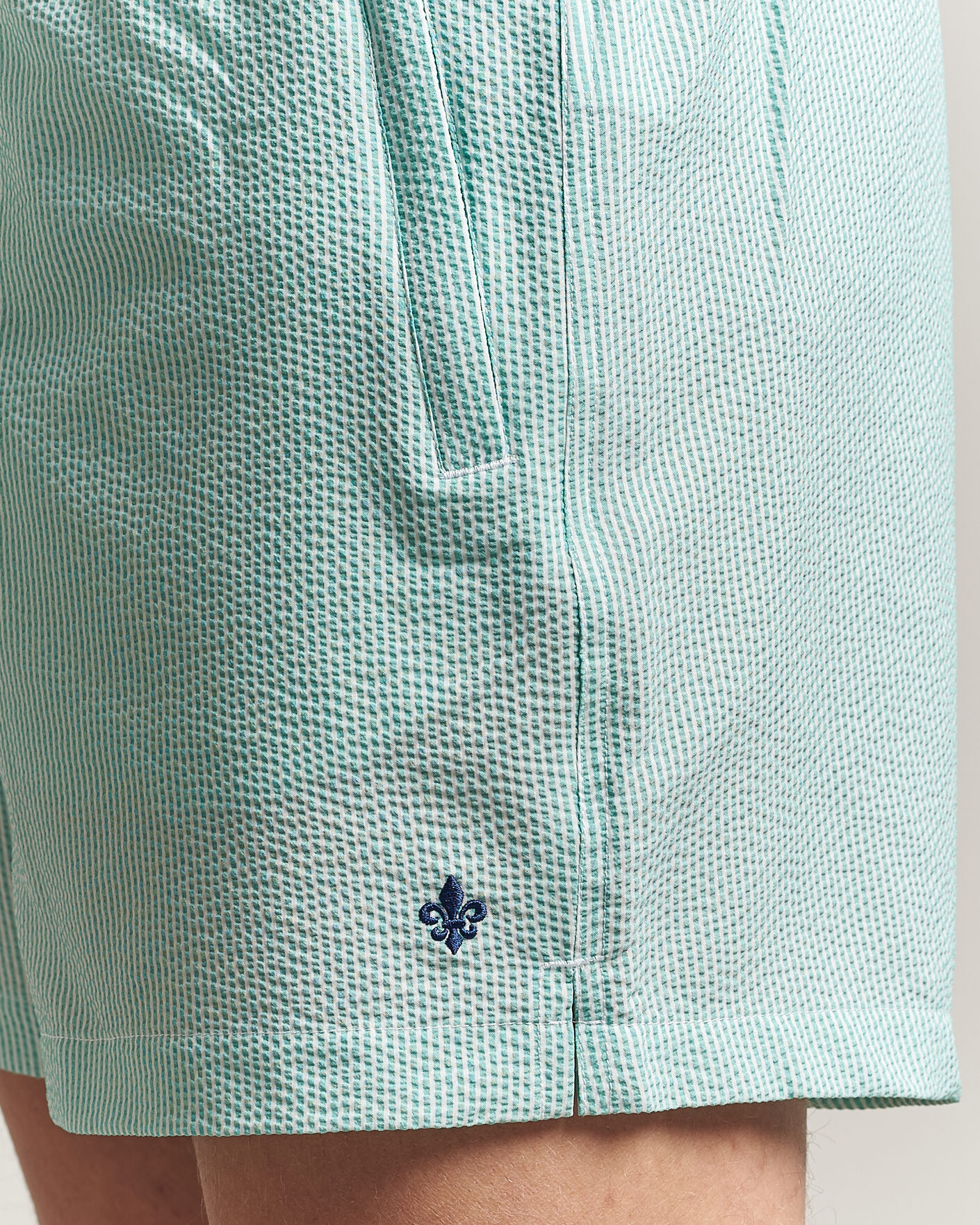 Herren | Badehosen | Morris | Seersucker Bathing Trunks Green