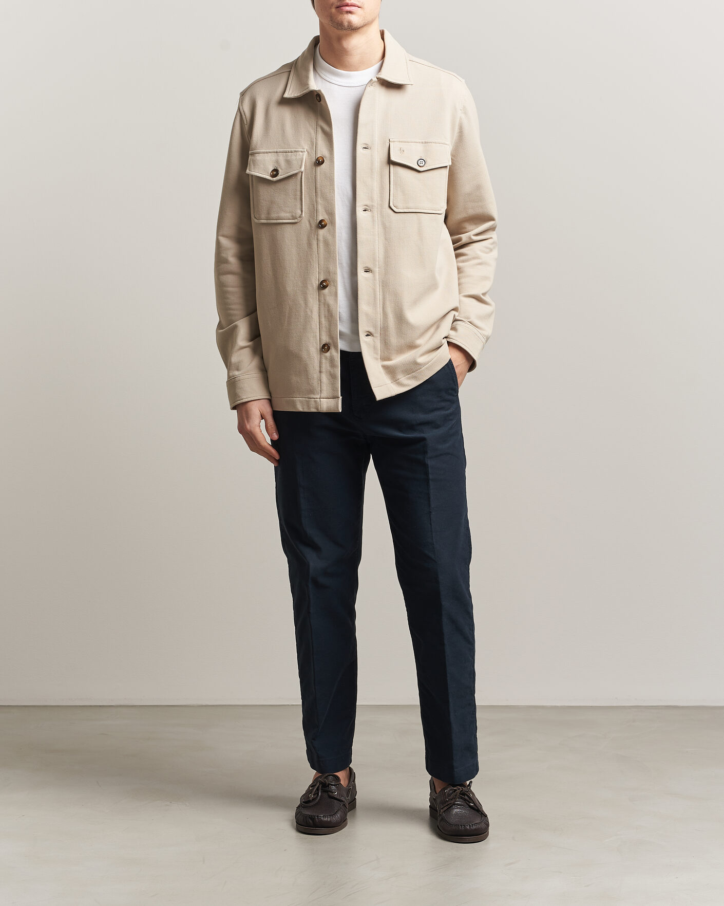 Herren | Hemden | Morris | Andrew Jersey Overshirt Khaki