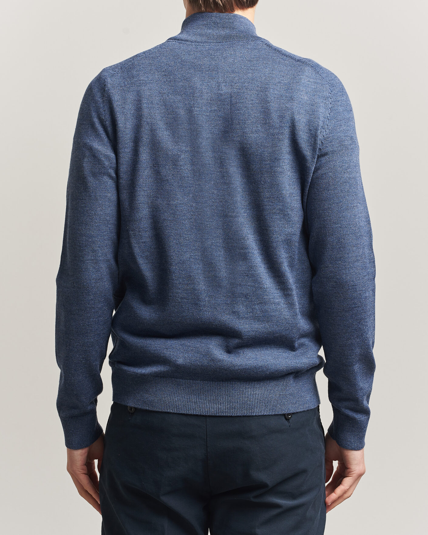 Herren | Pullover | Morris | John Merino Half-Zip Blue