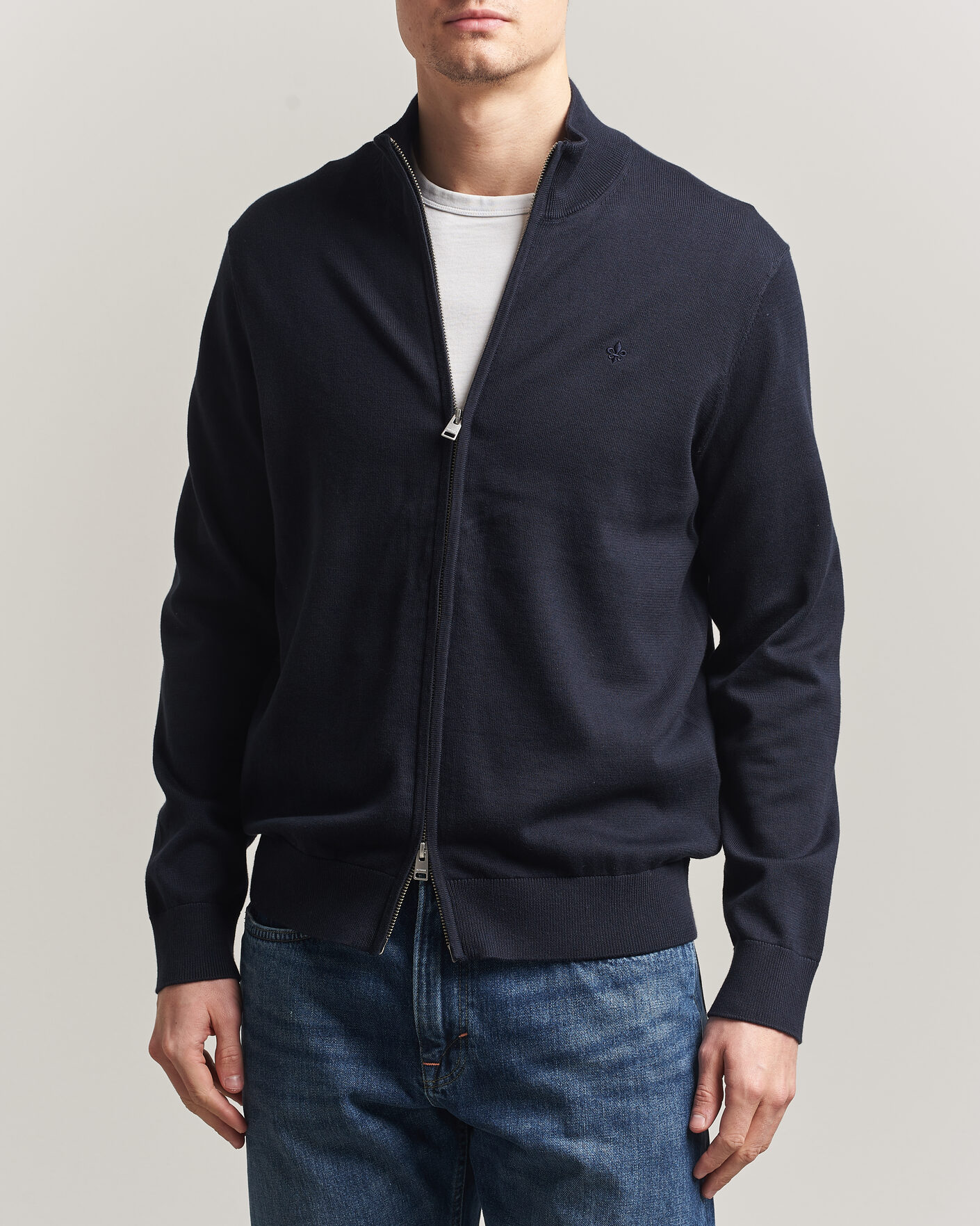 Herren | Pullover | Morris | Riley Zip Cardigan Navy
