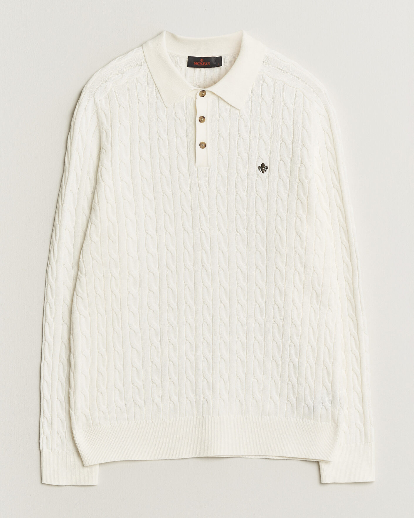 Herren | Pullover | Morris | Lancaster Cable Polo Off White