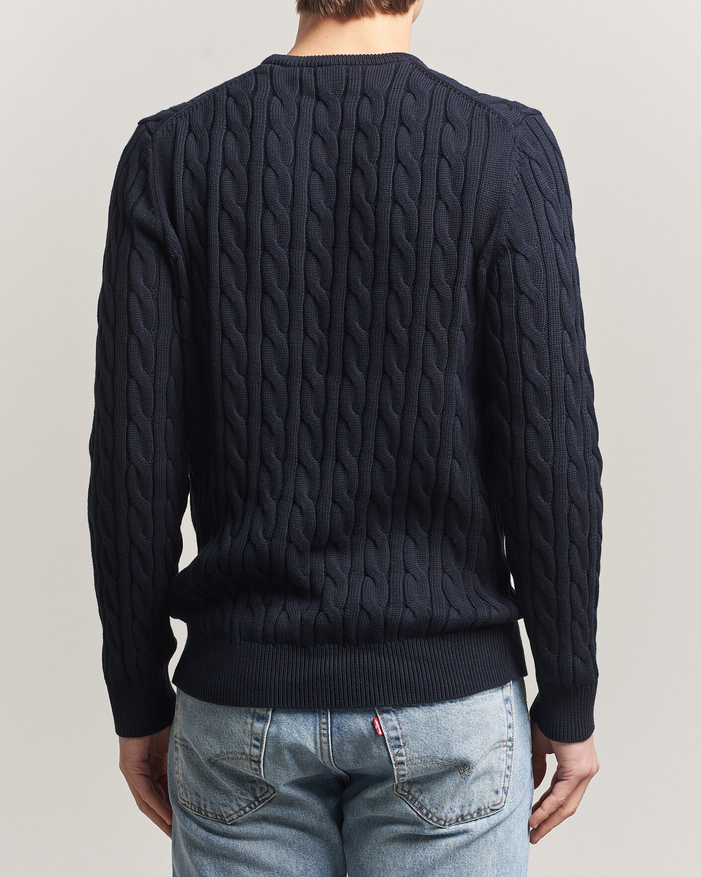 Herren | Pullover | Morris | Ethan Cable Oneck Navy