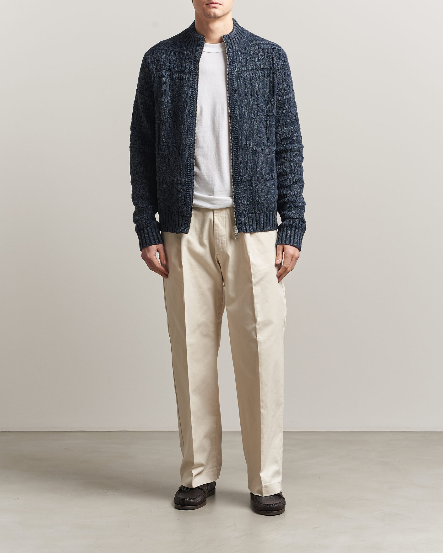 Herren | Pullover | Morris | Chatham Knitted Jacket Navy
