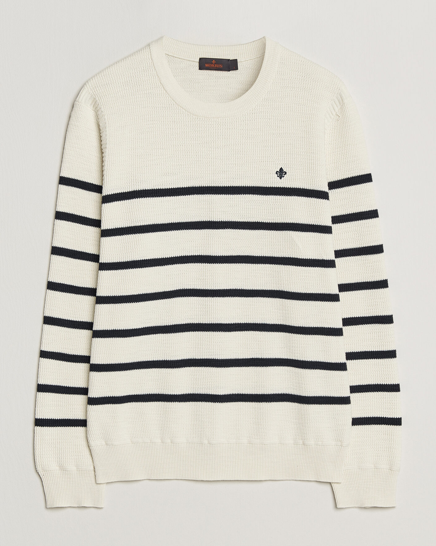 Herren | Pullover | Morris | Benedict Stripe Oneck Off White