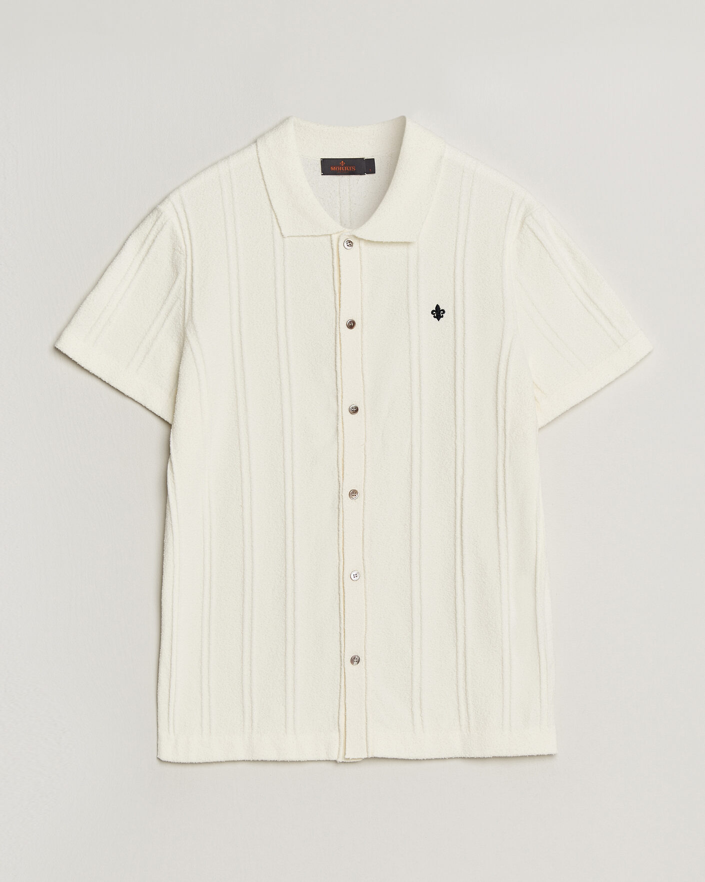 Herren | Hemden | Morris | Clayton Knitted Short Sleeve Shirt Off White