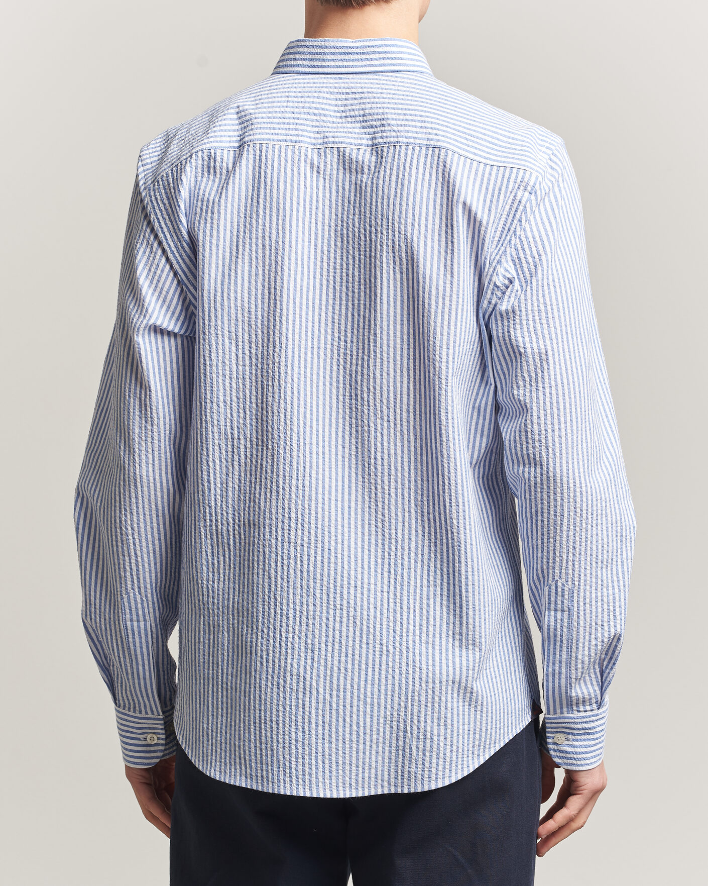 Herren | Hemden | Morris | Seersucker Shirt Blue