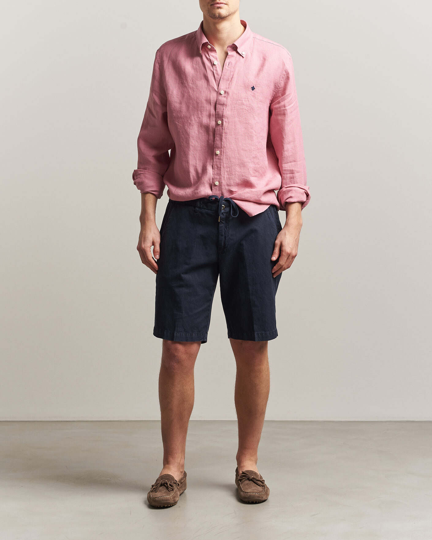 Herren | Hemden | Morris | Douglas Button Down Linen Shirt Pink