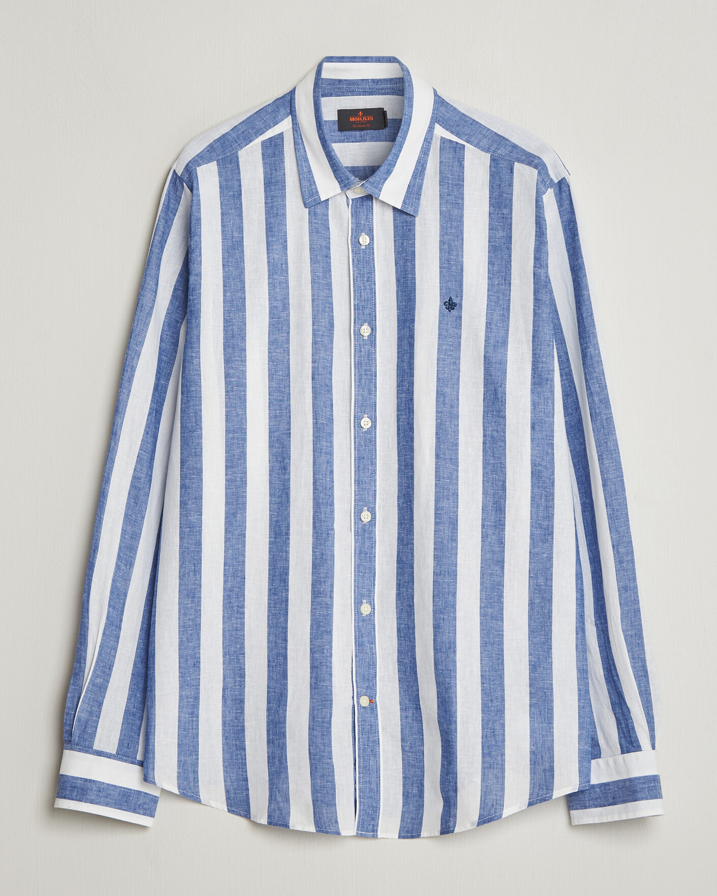 Herren | Hemden | Morris | Douglas Linen Striped Shirt Blue/White
