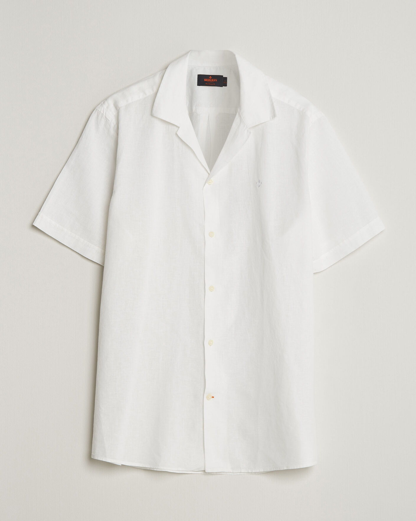 Herren | Hemden | Morris | Resort Short Sleeve Linen Shirt White