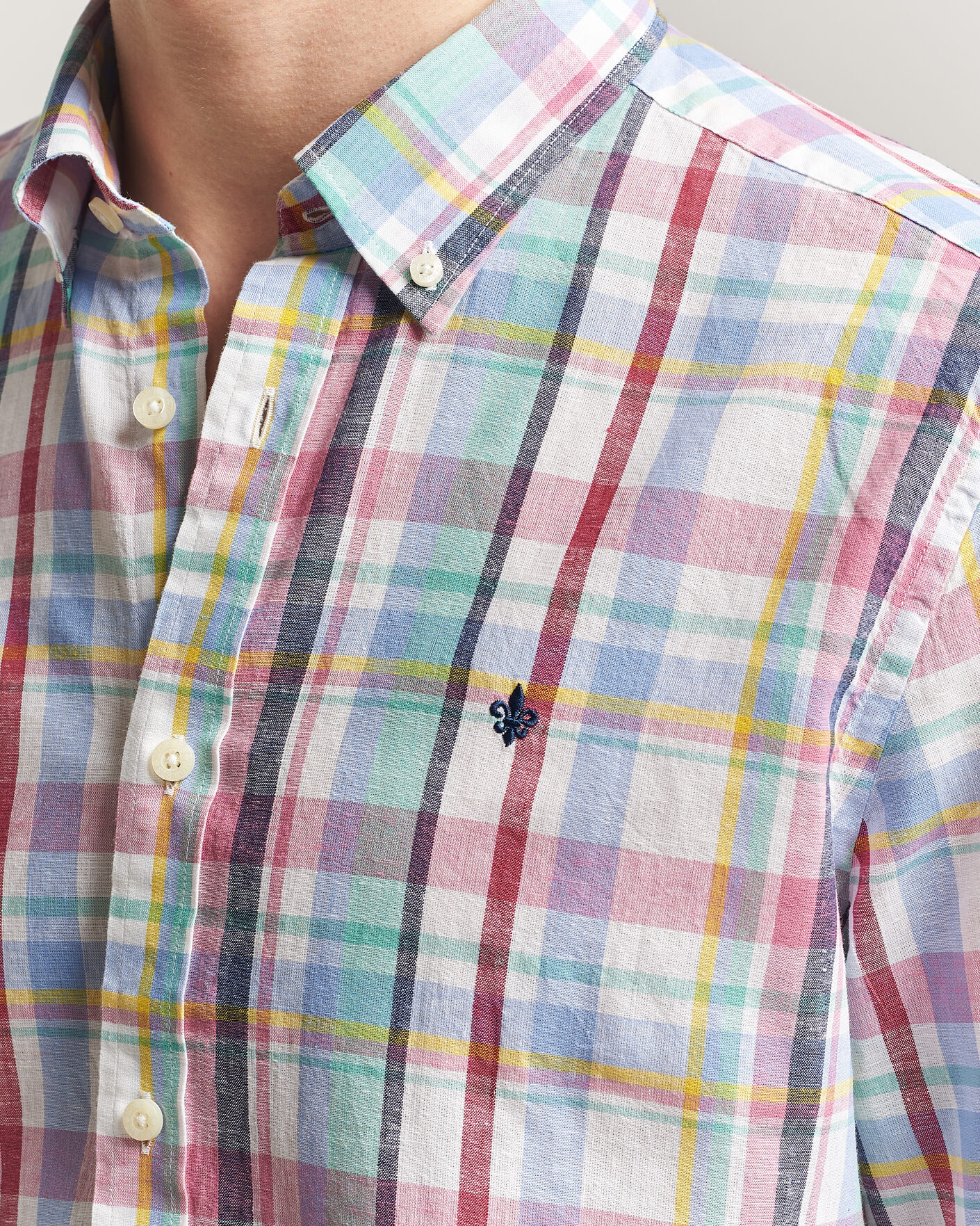 Herren | Hemden | Morris | Preppy Check Linen Shirt Multi