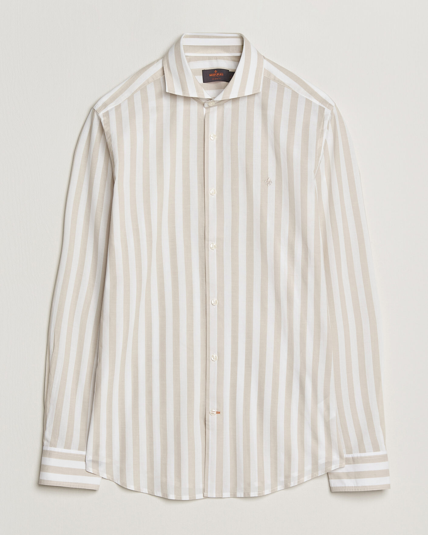 Herren | Hemden | Morris | Summer Striped Lighweight Shirt Khaki/White