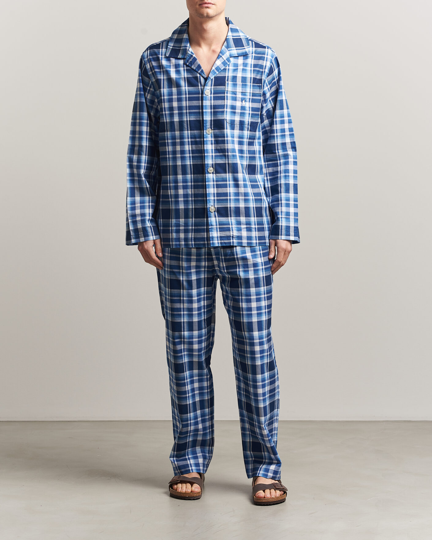 Herren | Schlafanzüge & Bademäntel | Polo Ralph Lauren | Cotton Checked Pyjama Set Blue Multi