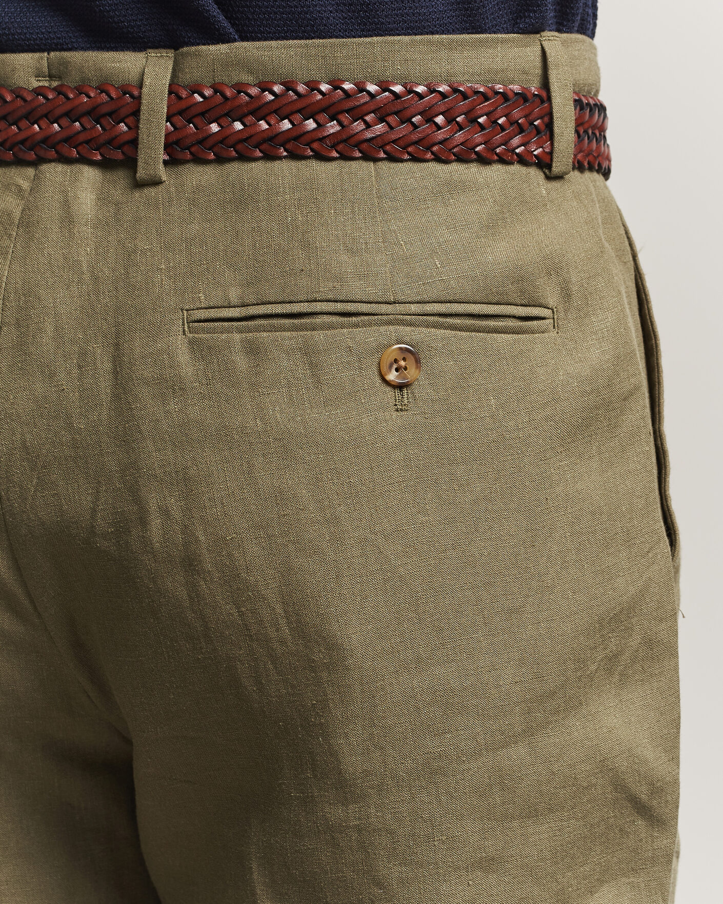 Herren | Hosen | Polo Ralph Lauren | Linen Pleated Trousers Basic Olive