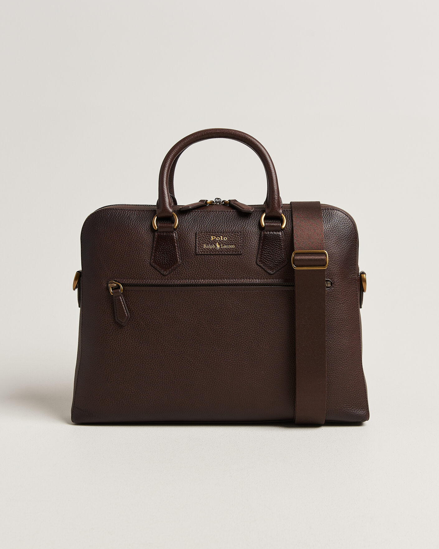 Herren | Taschen | Polo Ralph Lauren | Pebble Leather Briefcase Dark Brown