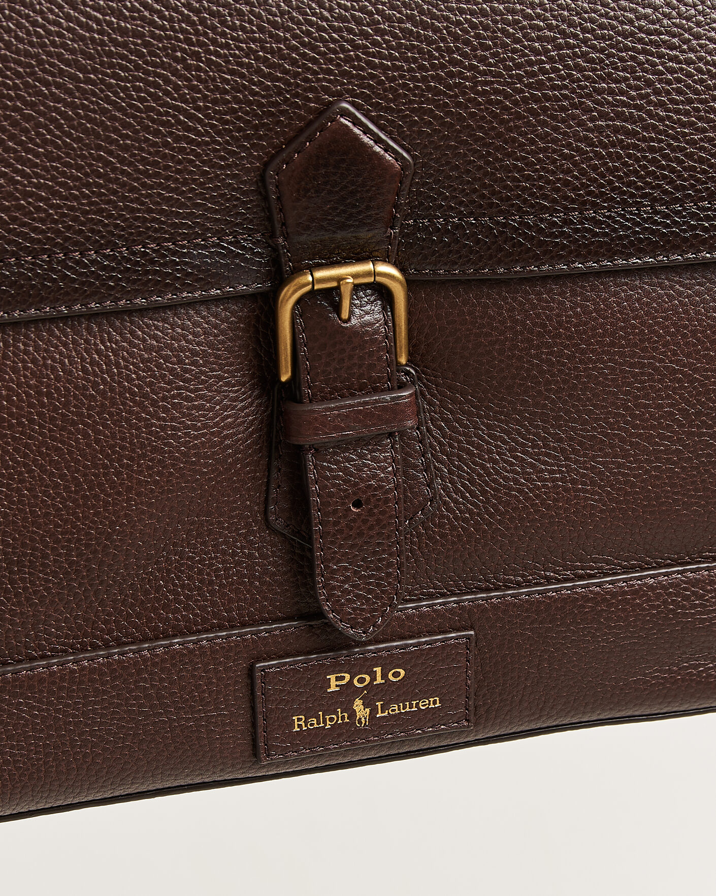 Herren | Taschen | Polo Ralph Lauren | Pebble Leather Messenger Bag Dark Brown