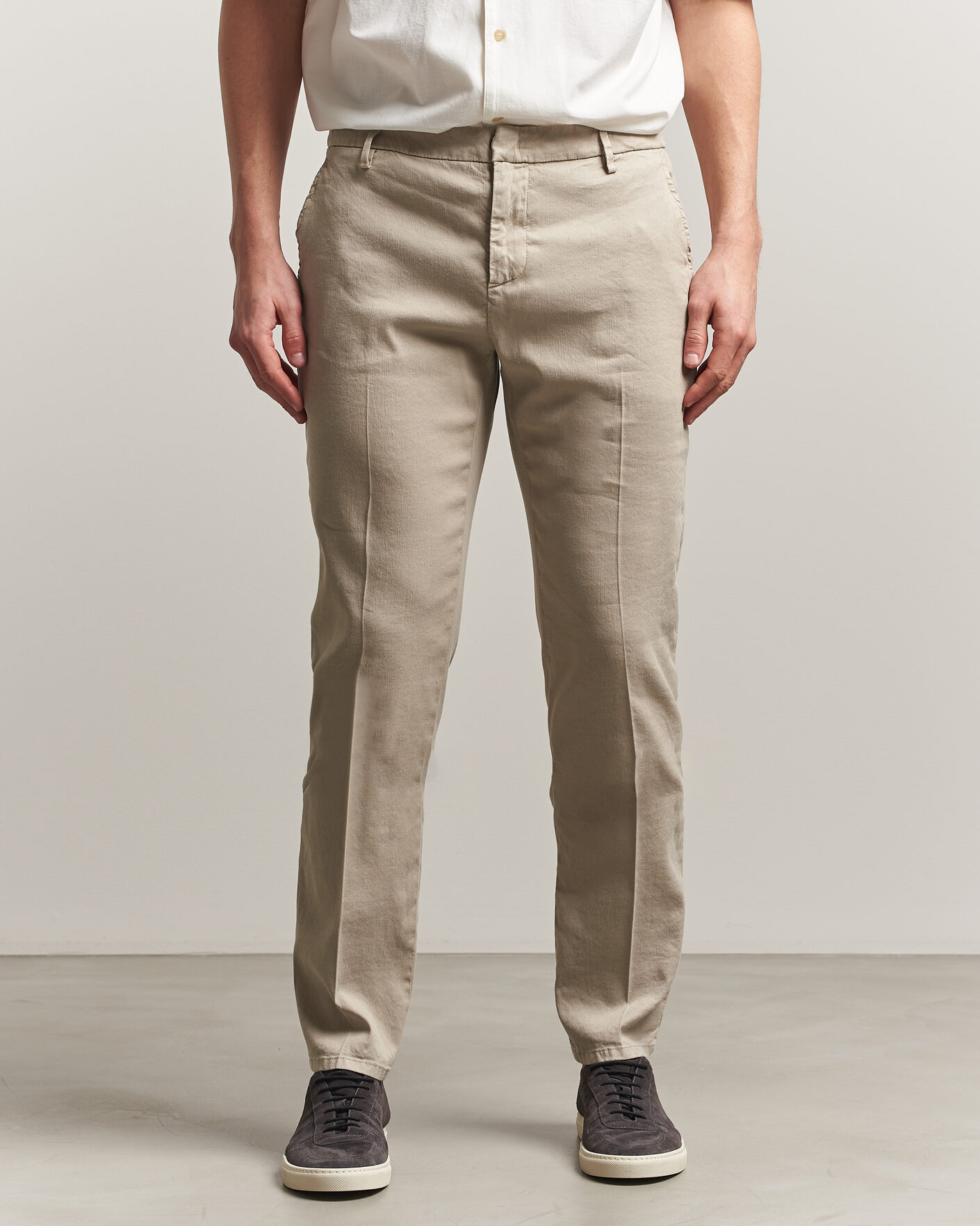 Herren | Hosen | Dondup | Spiritisimo Linen Stretch Chinos Beige