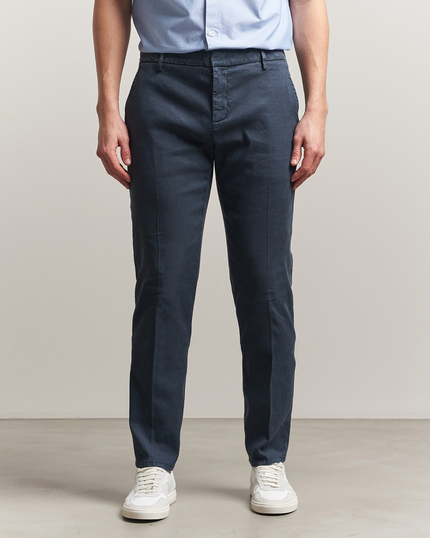 Herren | Hosen | Dondup | Spiritisimo Linen Stretch Chinos Navy