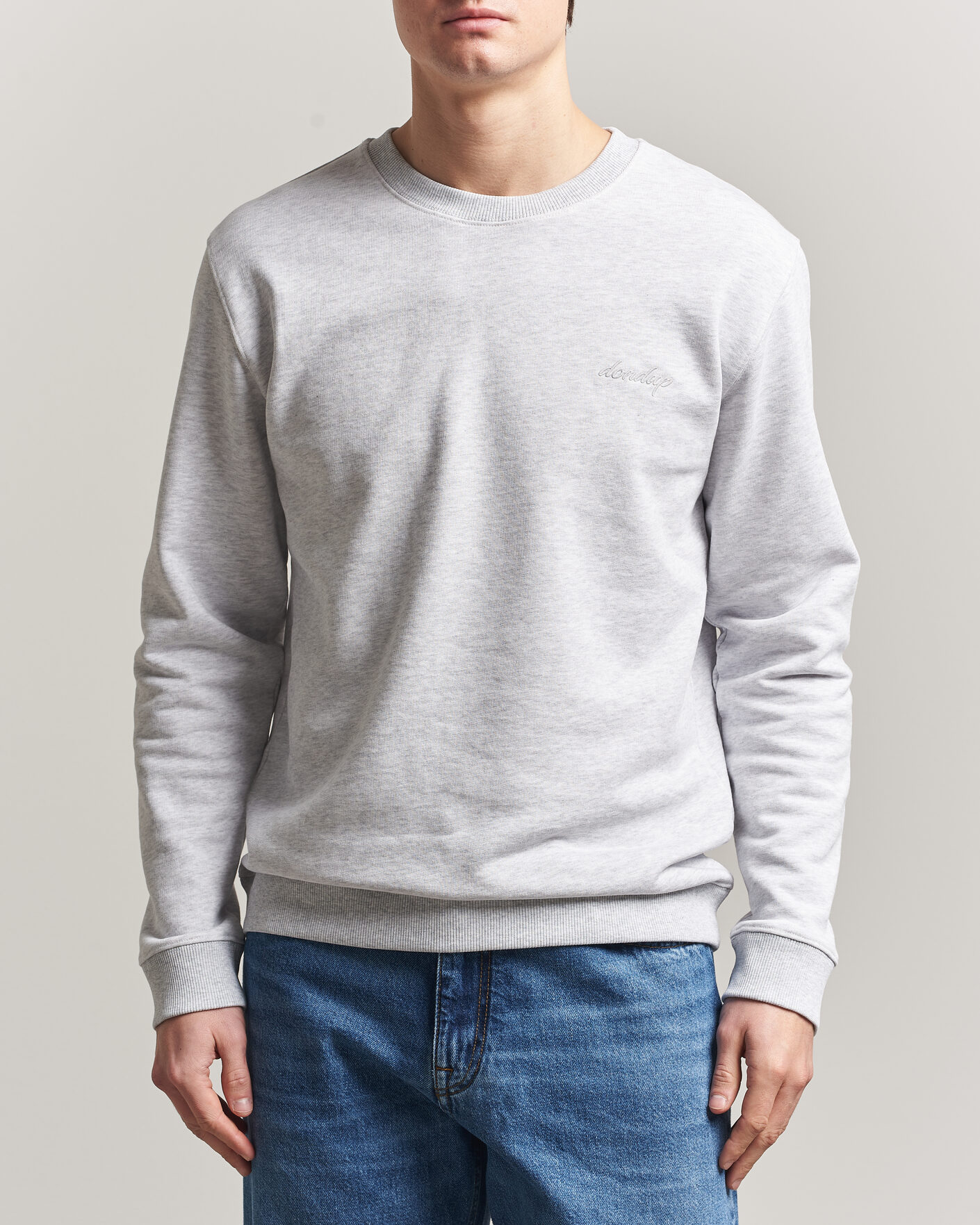 Herren | Pullover | Dondup | Logo Crew Neck Sweatshirt Light Grey Melange