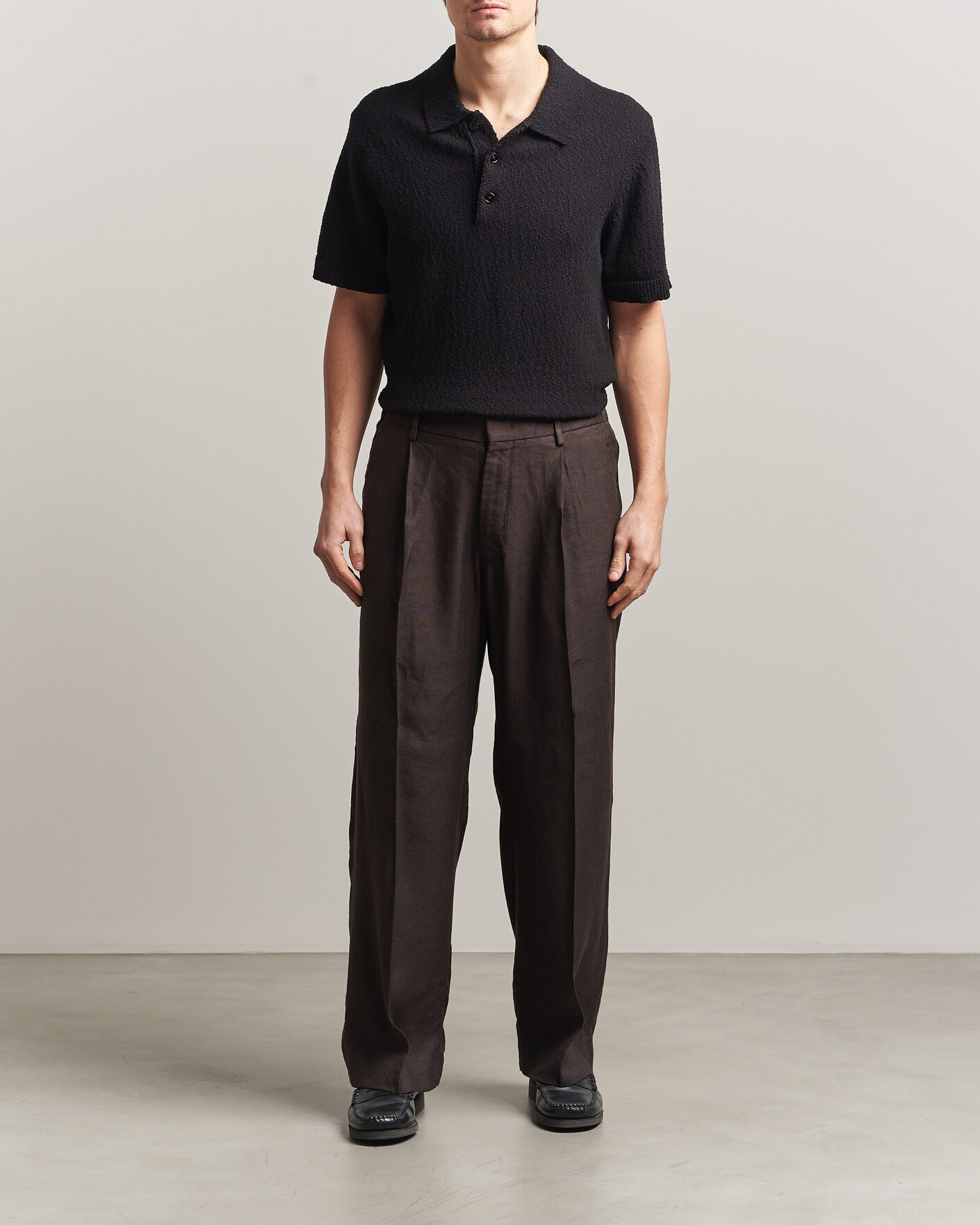 Herren | Hosen | NN07 | Kay Linen/Viscose Drawstring Trousers Deep Truffle