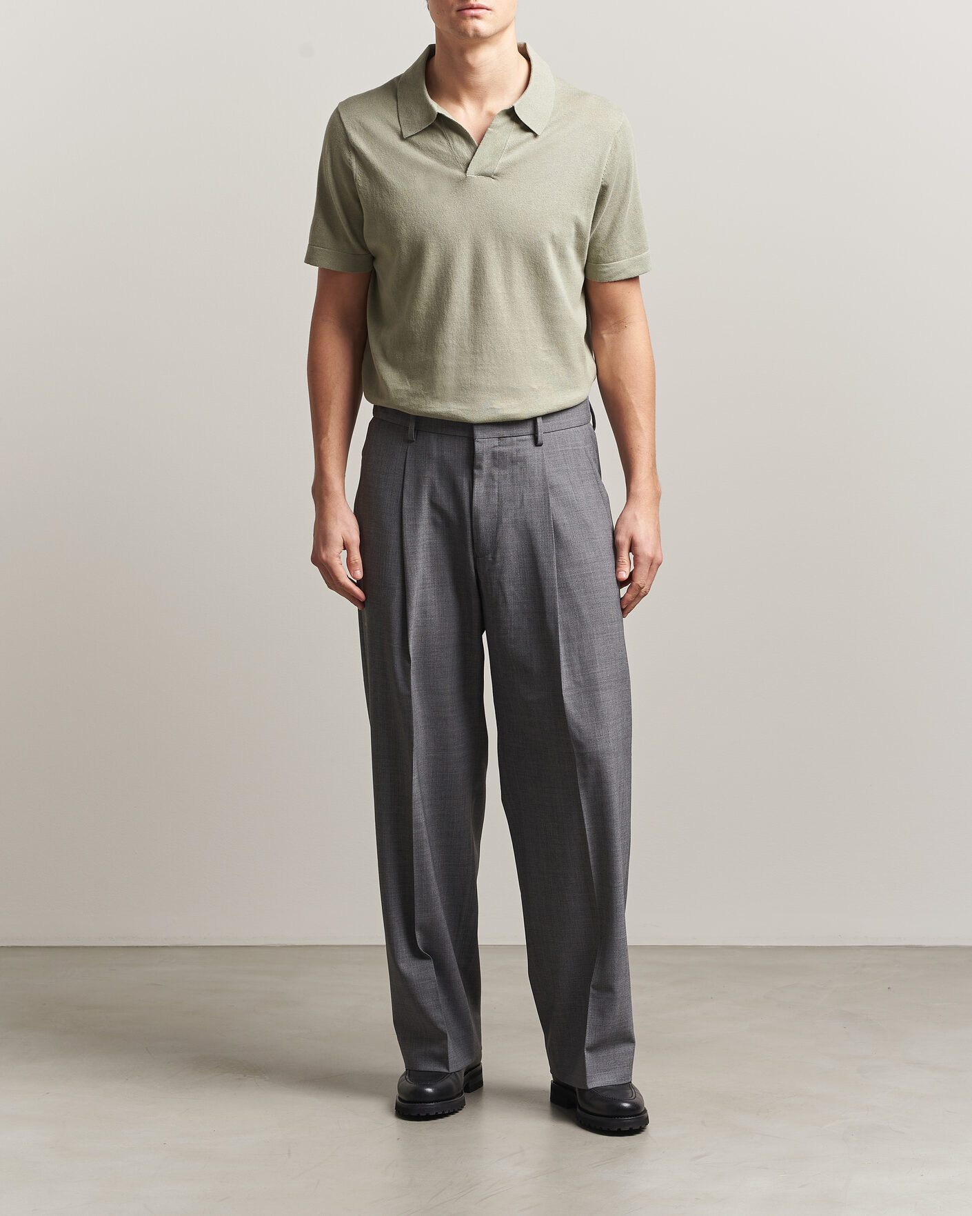 Herren | Hosen | NN07 | Kay Summer Wool Drawstring Trousers Light Grey Melange