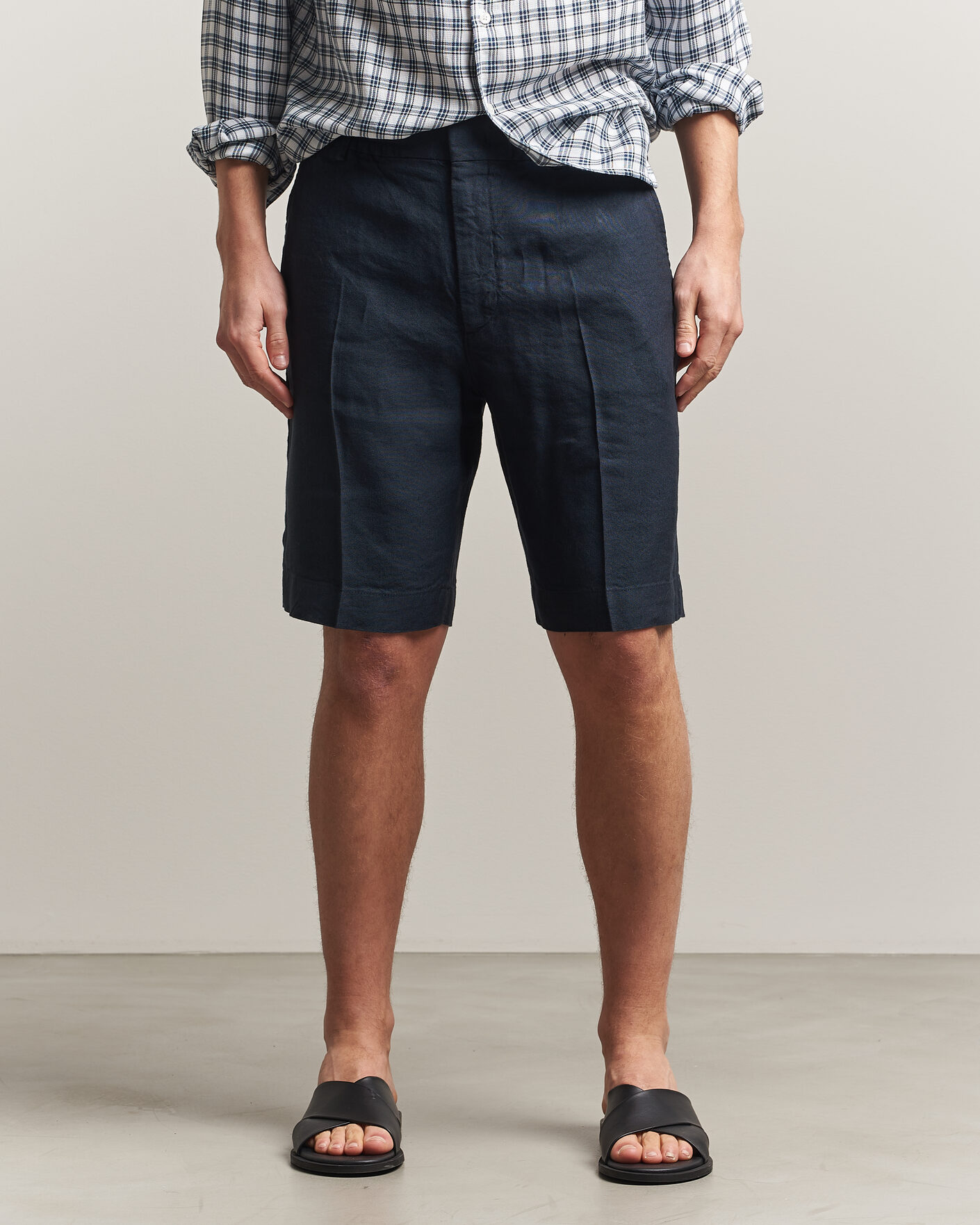 Herren | Shorts | NN07 | Billie Linen/Viscose Drawstring Shorts Deep Navy