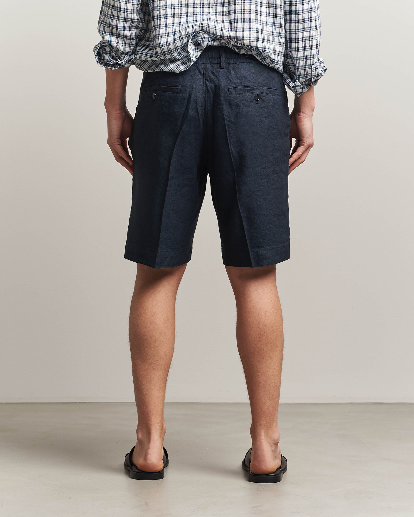 Herren | Shorts | NN07 | Billie Linen/Viscose Drawstring Shorts Deep Navy