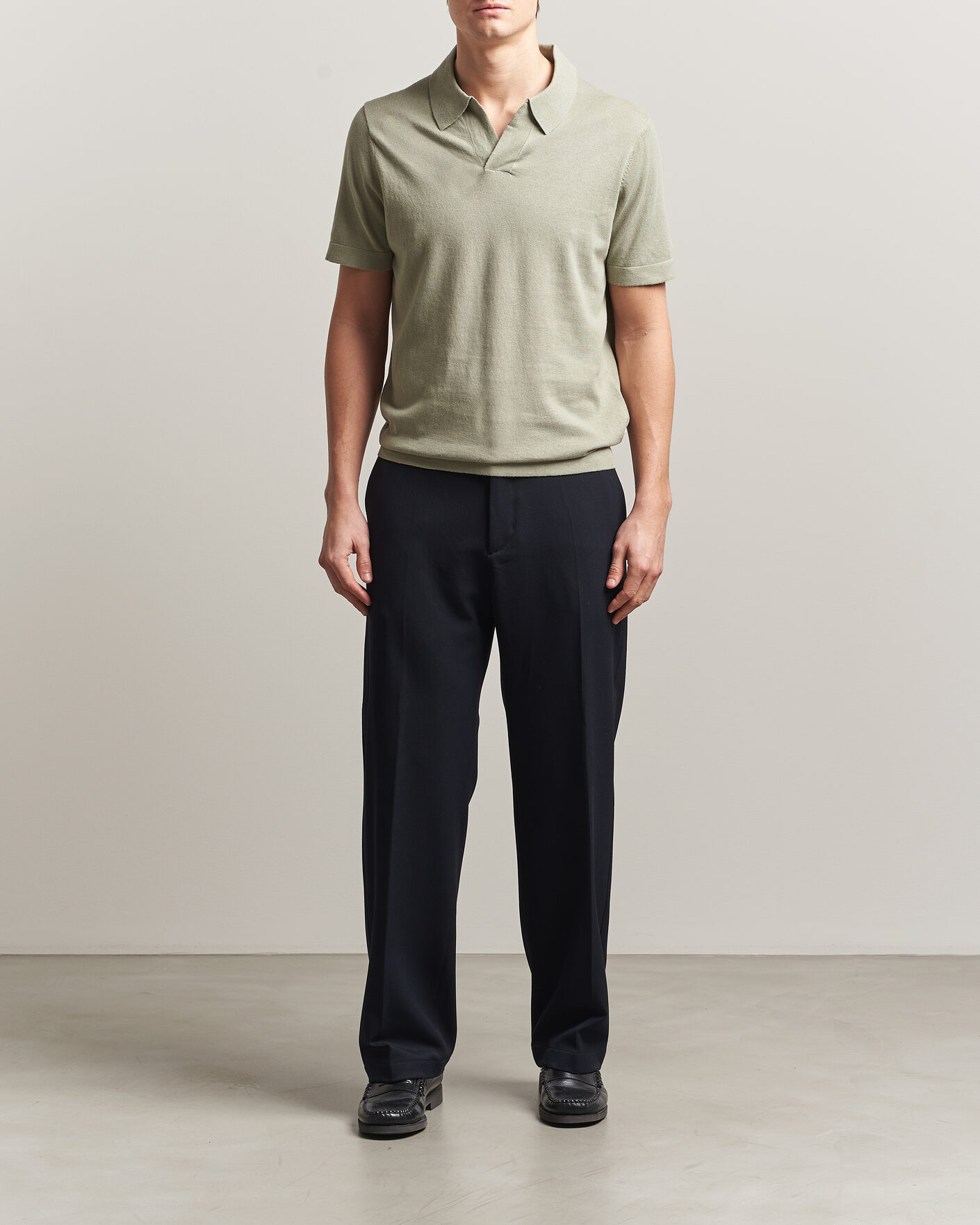 Herren | Poloshirts | NN07 | Ryan Cotton/Linen Polo Sage Green