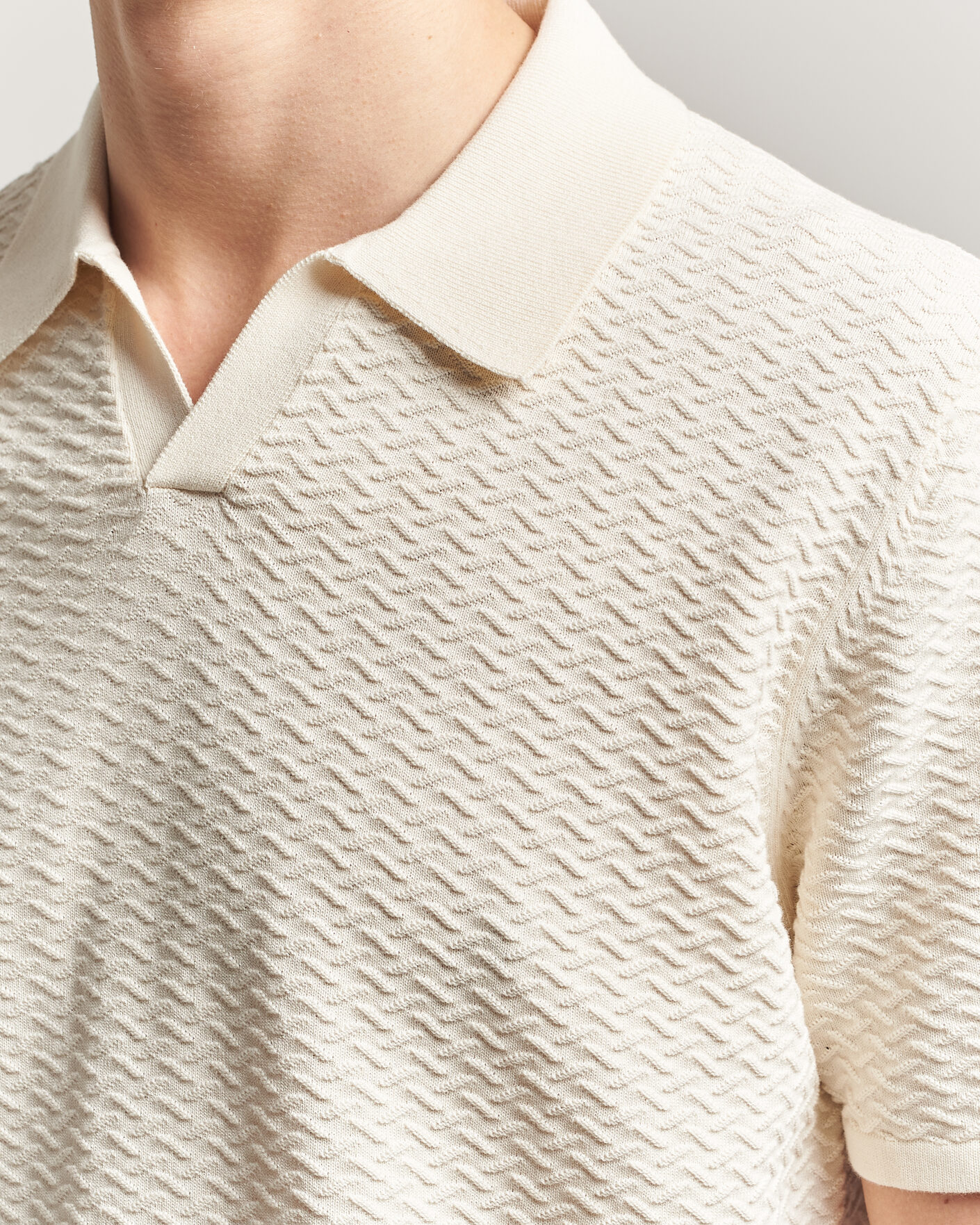 Herren | Poloshirts | NN07 | Paul Structured Knitted Polo Ivory
