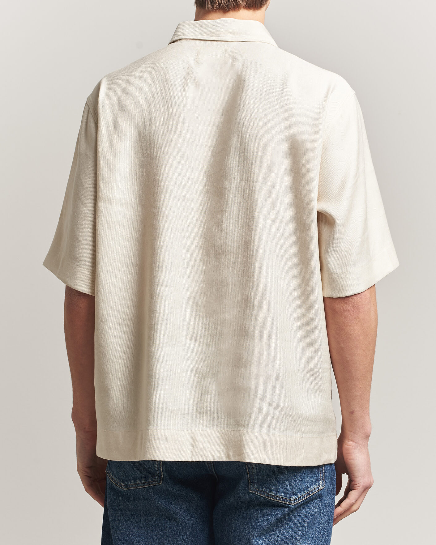 Herren | Poloshirts | NN07 | Bruno Linen/Viscose Half Zip Polo Ivory