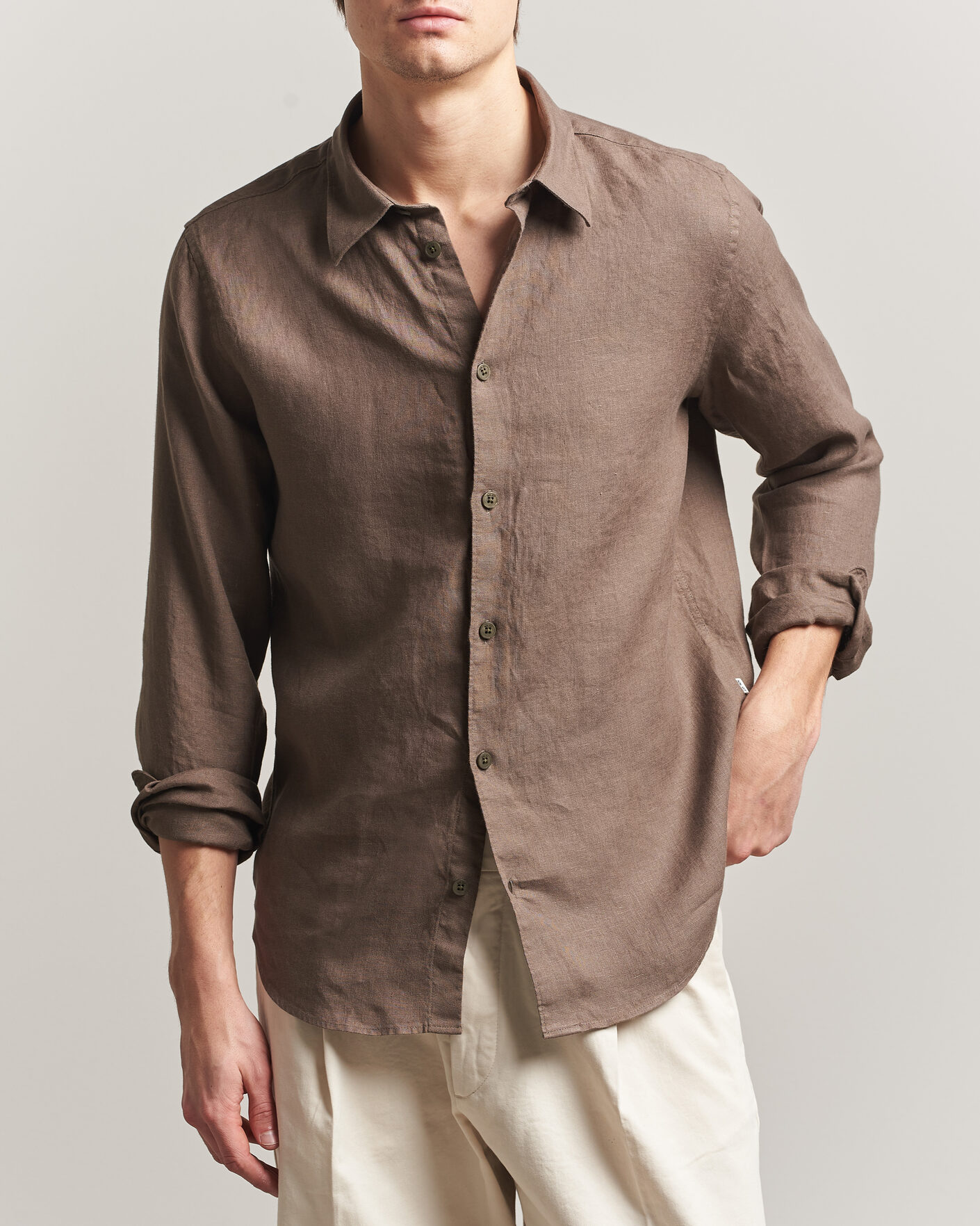 Herren | Hemden | NN07 | Enzo Linen Shirt Mable Husk