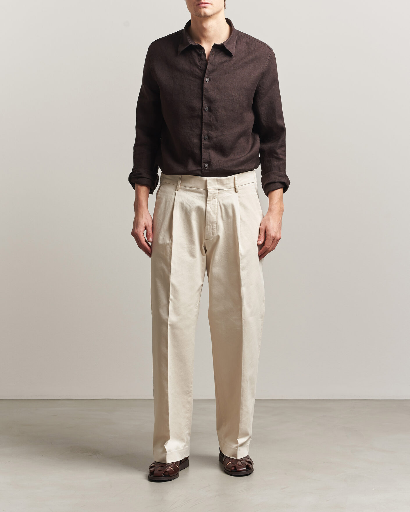 Herren | Hemden | NN07 | Enzo Linen Shirt Deep Truffle