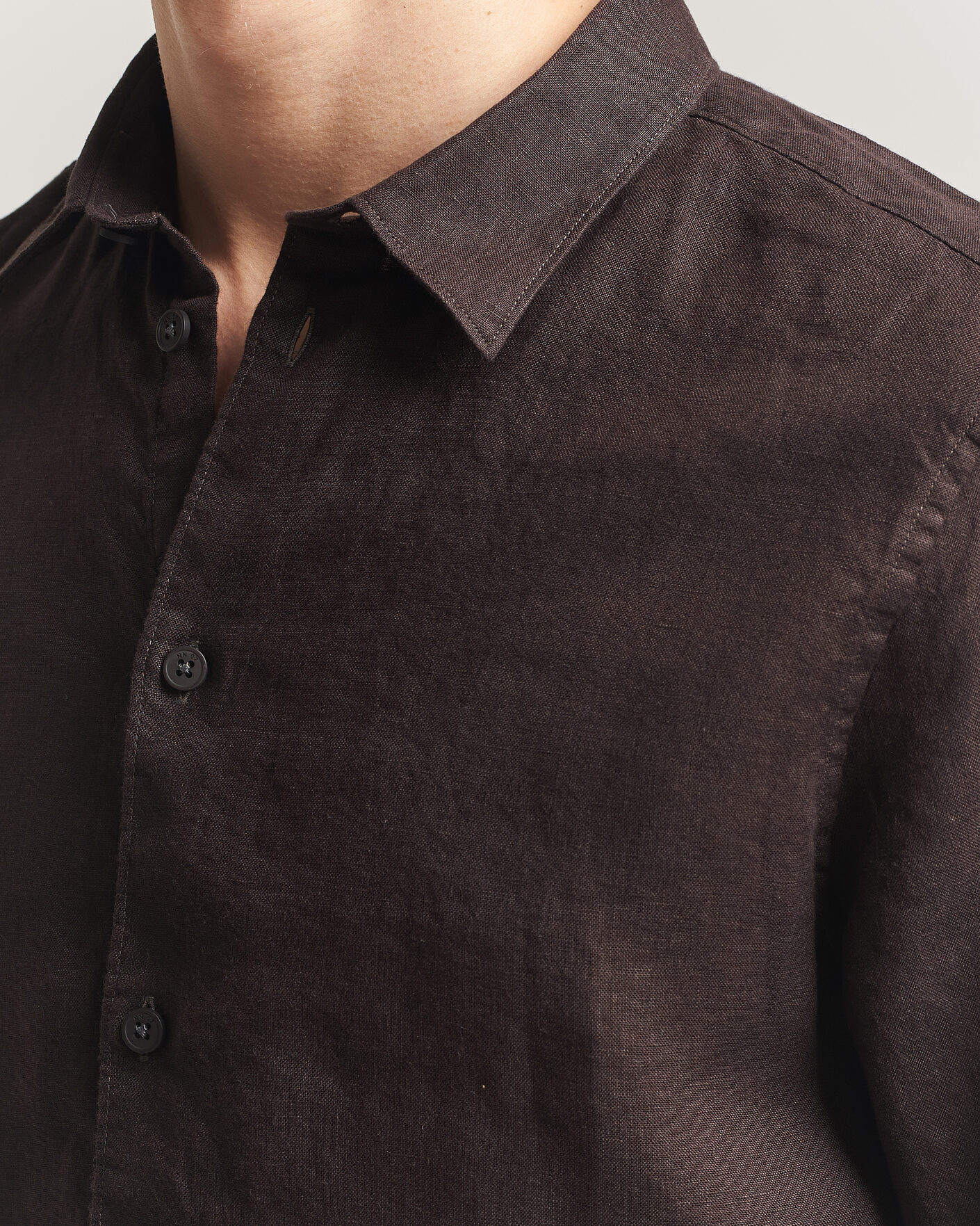 Herren | Hemden | NN07 | Enzo Linen Shirt Deep Truffle