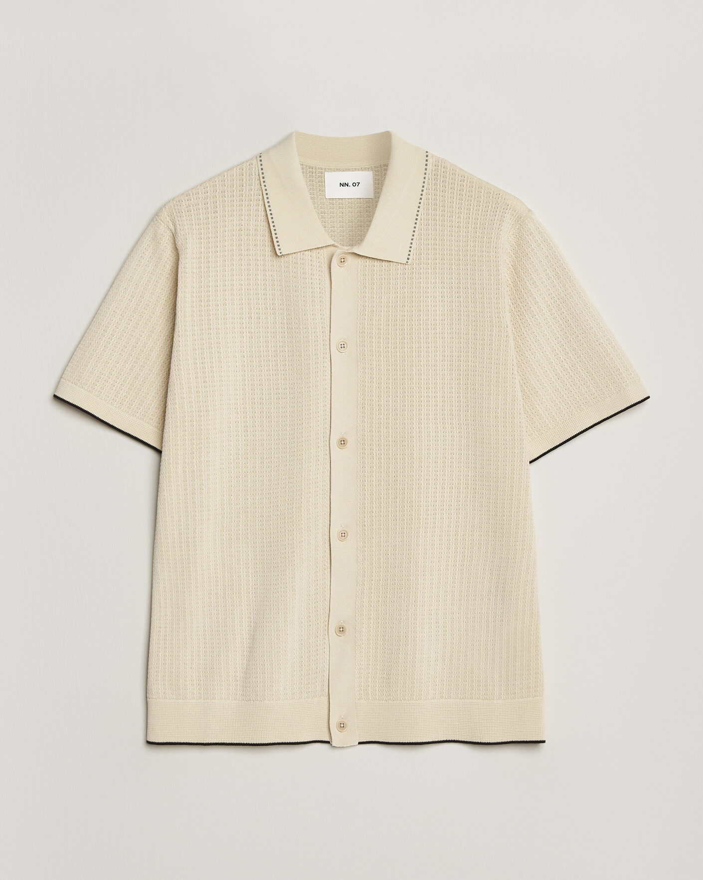 Herren | Hemden | NN07 | Nalo Knitted Short Sleeve Shirt Ivory