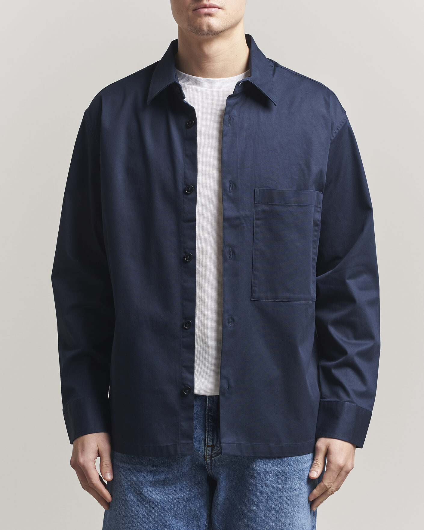 Herren | Hemden | NN07 | Freddy Cotton Overshirt Navy Blue