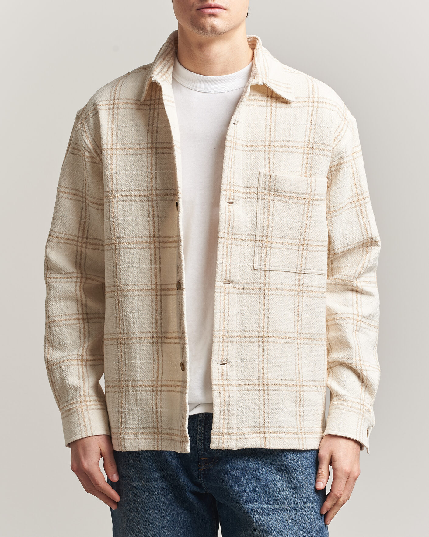 Herren | Hemden | NN07 | Adwin Checked Overshirt Ivory