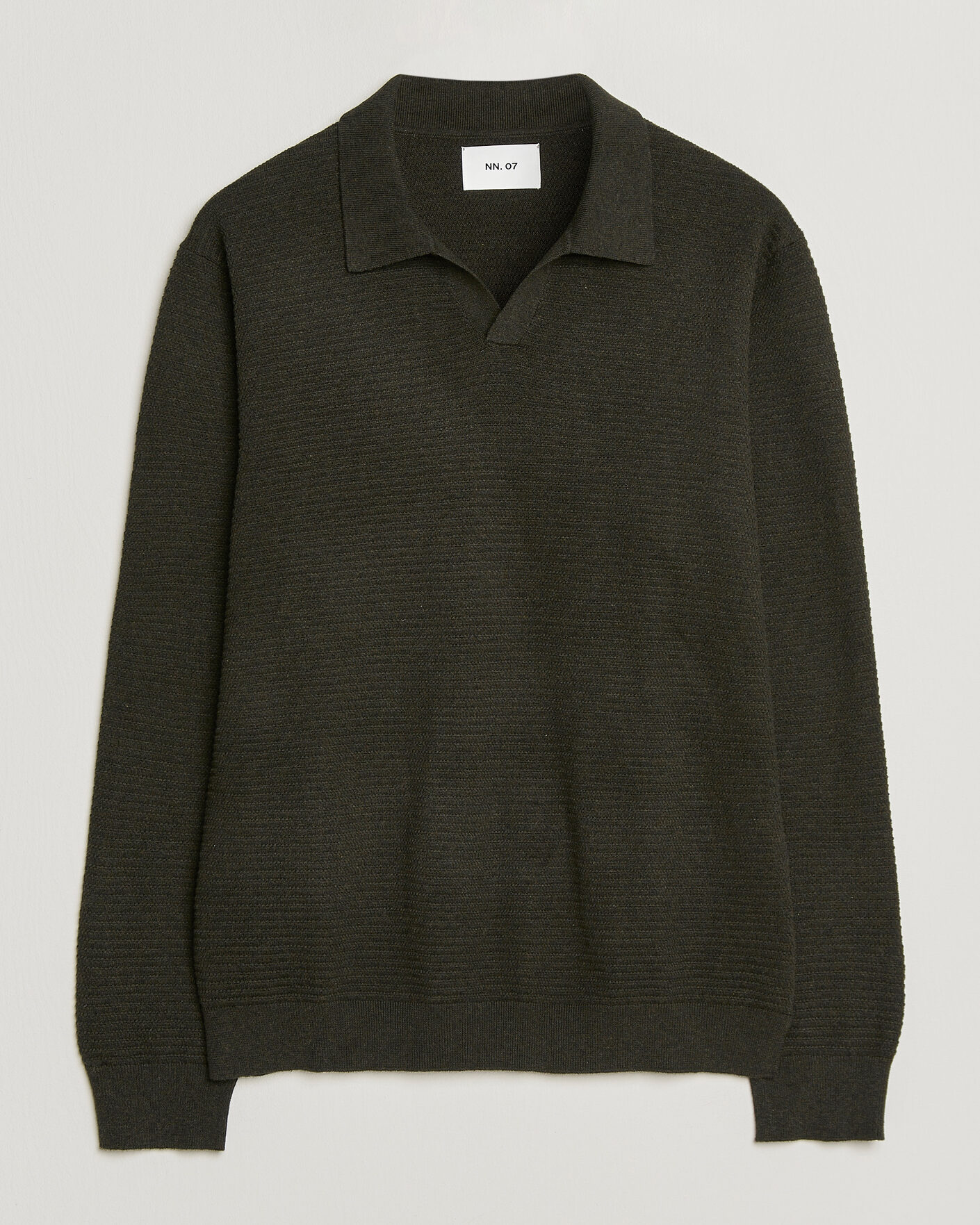 Herren | Pullover | NN07 | Paul Knitted Long Sleeve Polo Dark Army