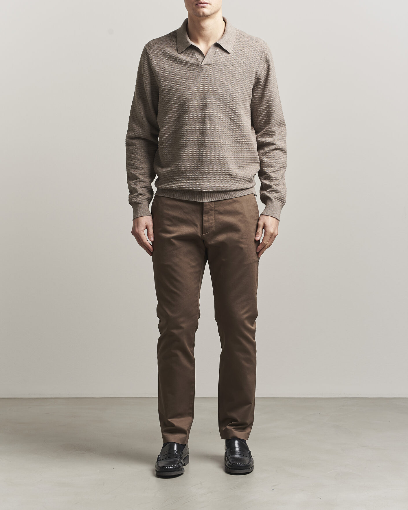 Herren | Pullover | NN07 | Paul Knitted Long Sleeve Polo Mable Husk
