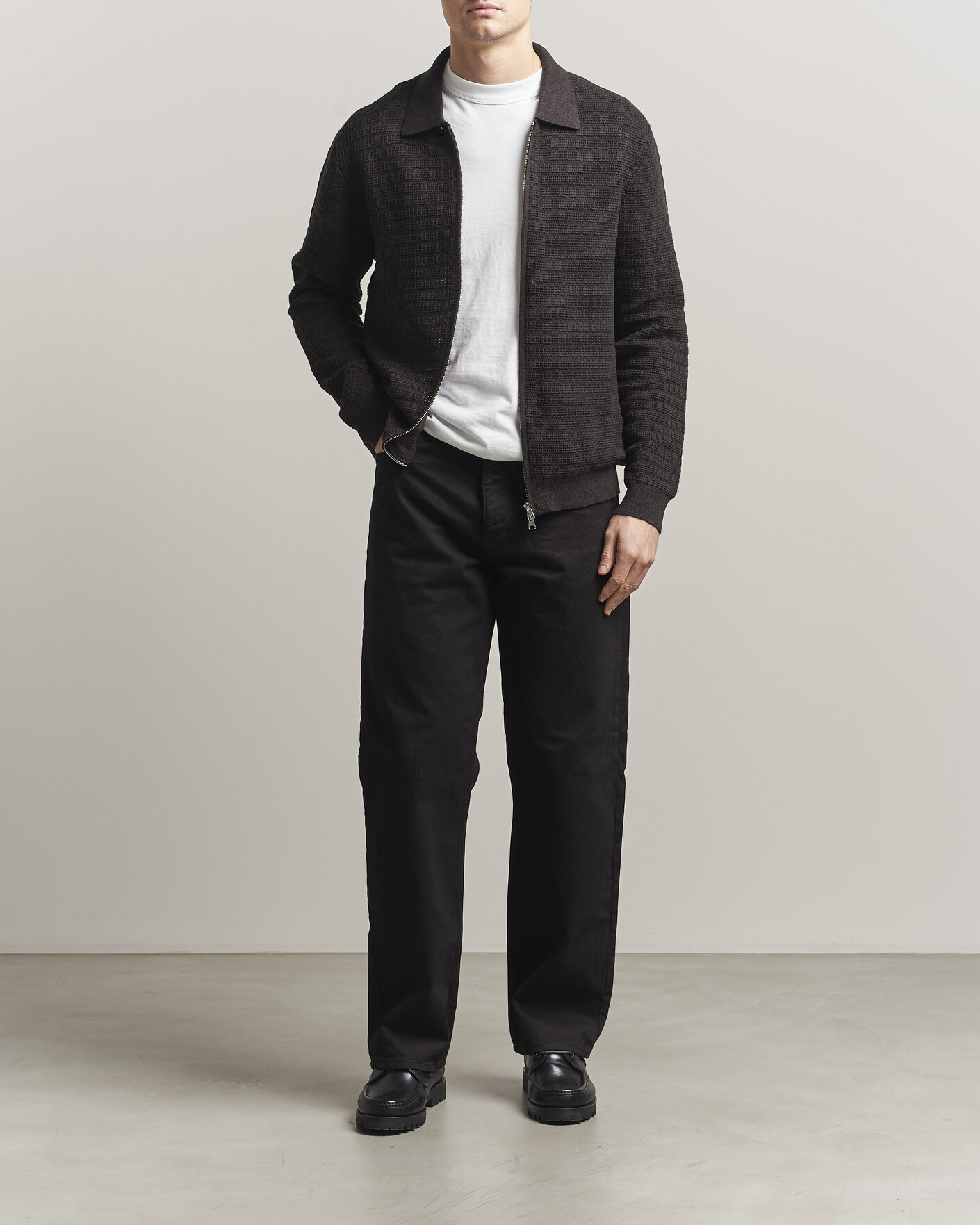 Herren | Pullover | NN07 | Gustav Knitted Full Zip Deep Truffle