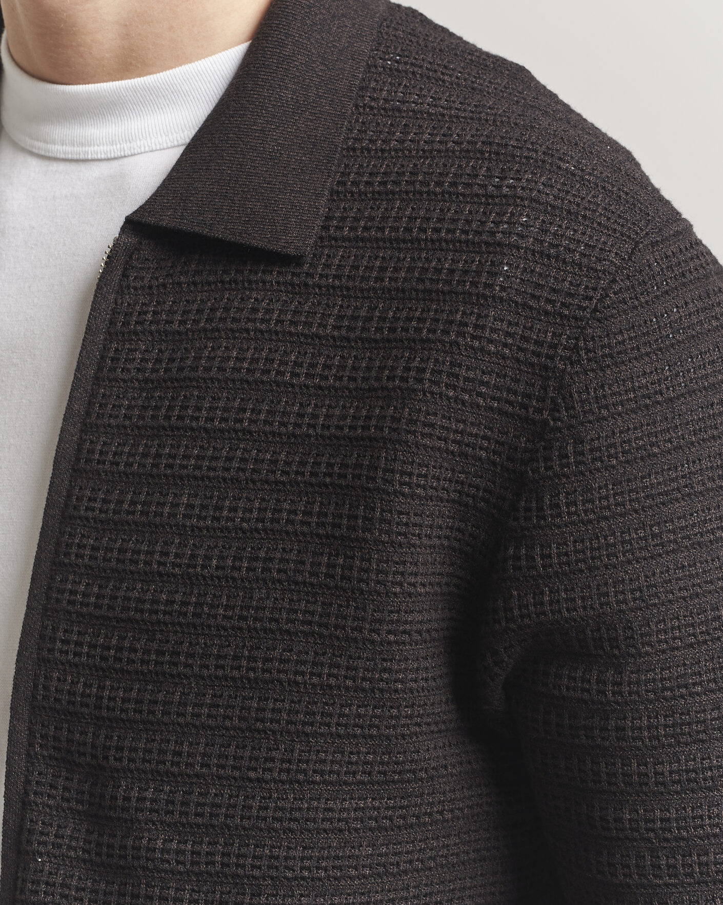 Herren | Pullover | NN07 | Gustav Knitted Full Zip Deep Truffle
