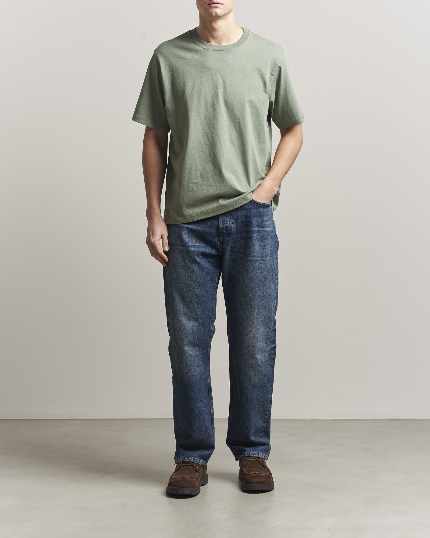 Herren | T-Shirts | NN07 | Jett Washed Crew Neck T-Shirt Sea Spray Green