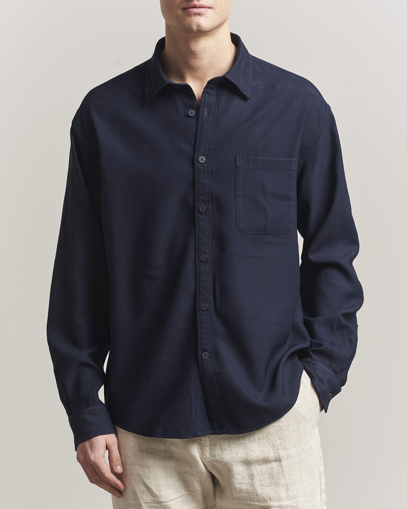 Herren | Hemden | NN07 | Deon Tencel Shirt Navy Blue