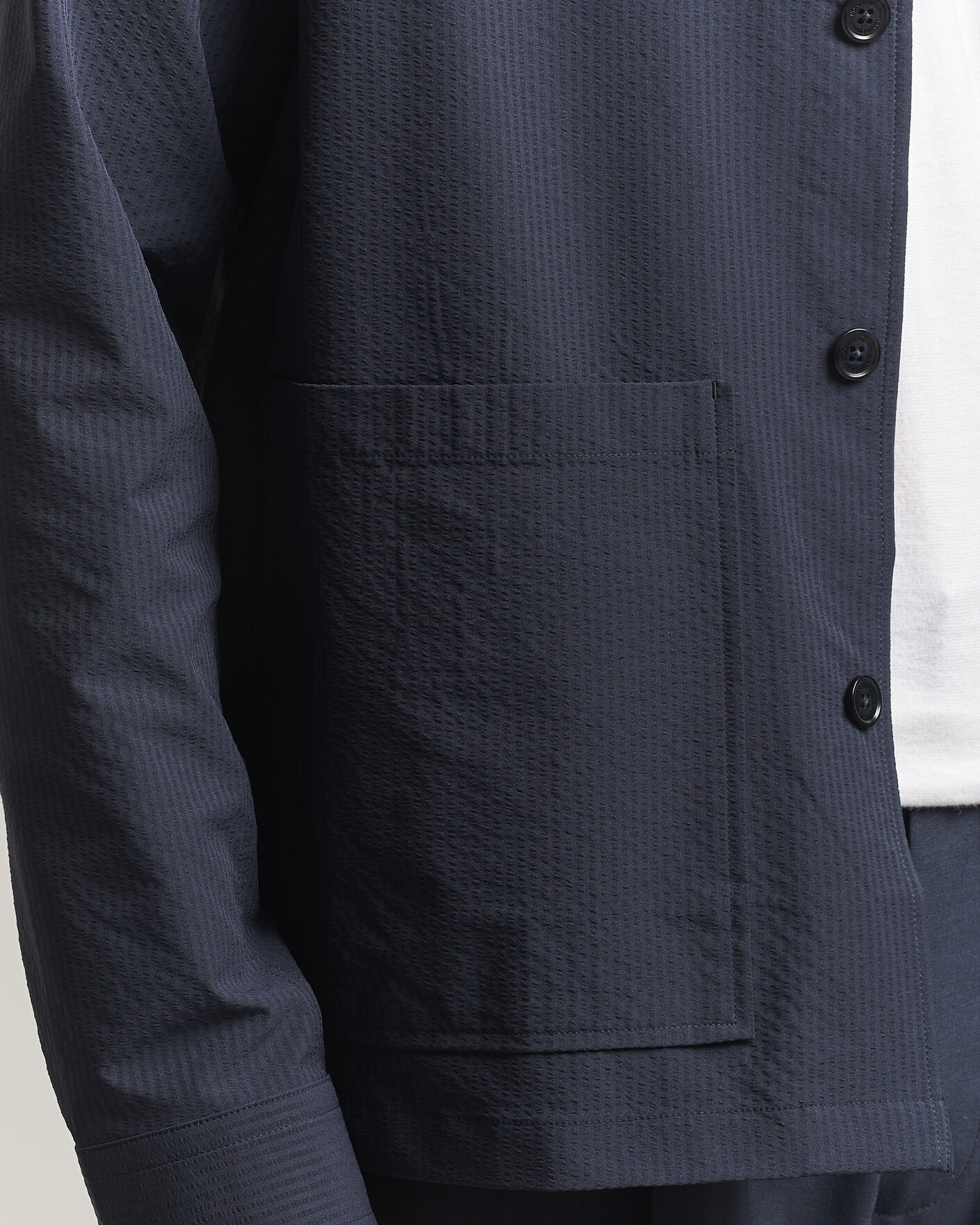 Herren | Hemden | NN07 | Blaze Seersucker Overshirt Navy Blue