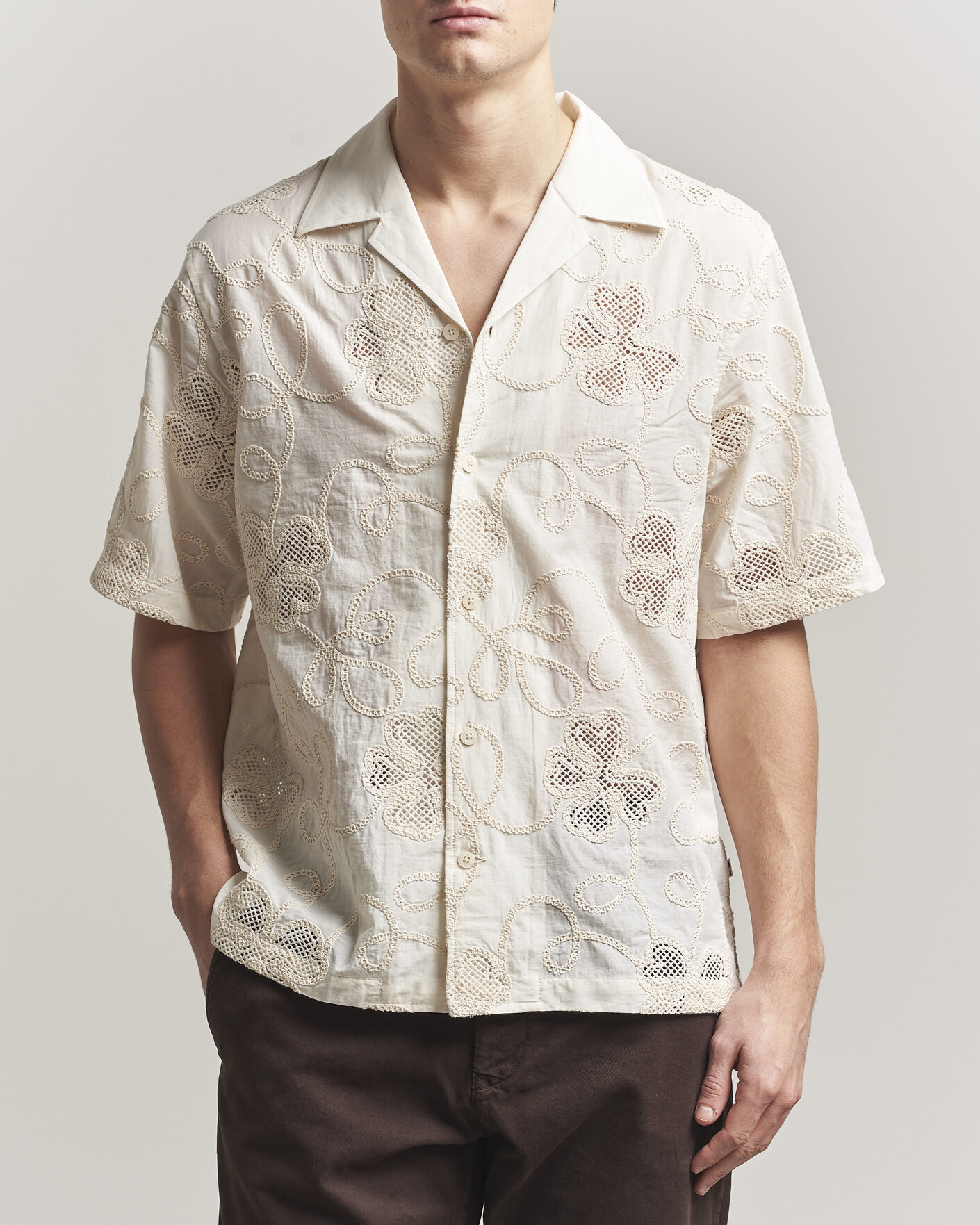 Herren | Hemden | NN07 | Ben Flower Shirt Ivory