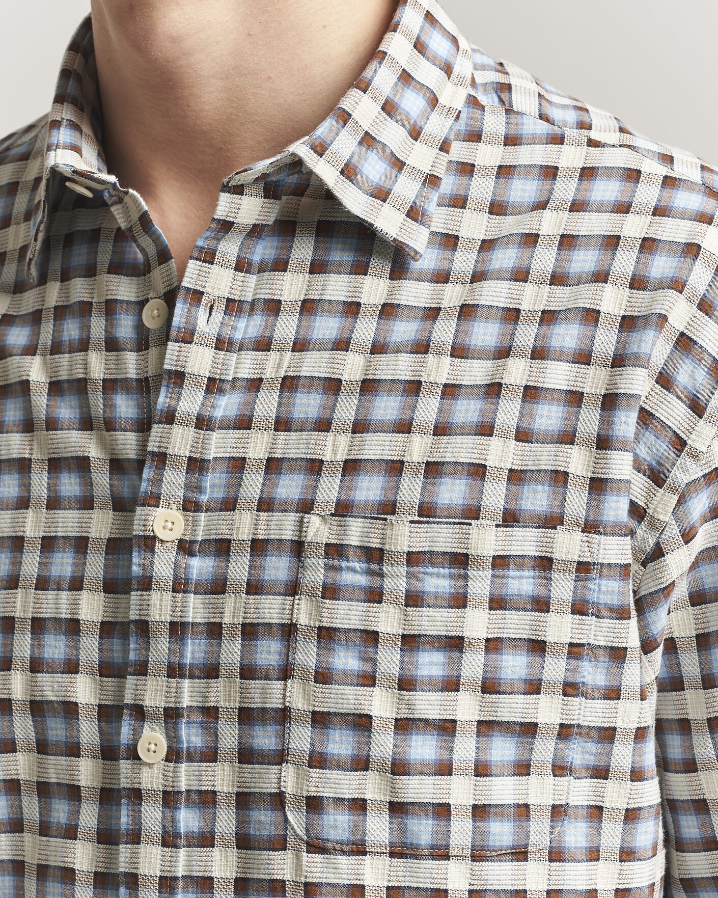 Herren | Hemden | NN07 | Deon Checked Shirt Blue