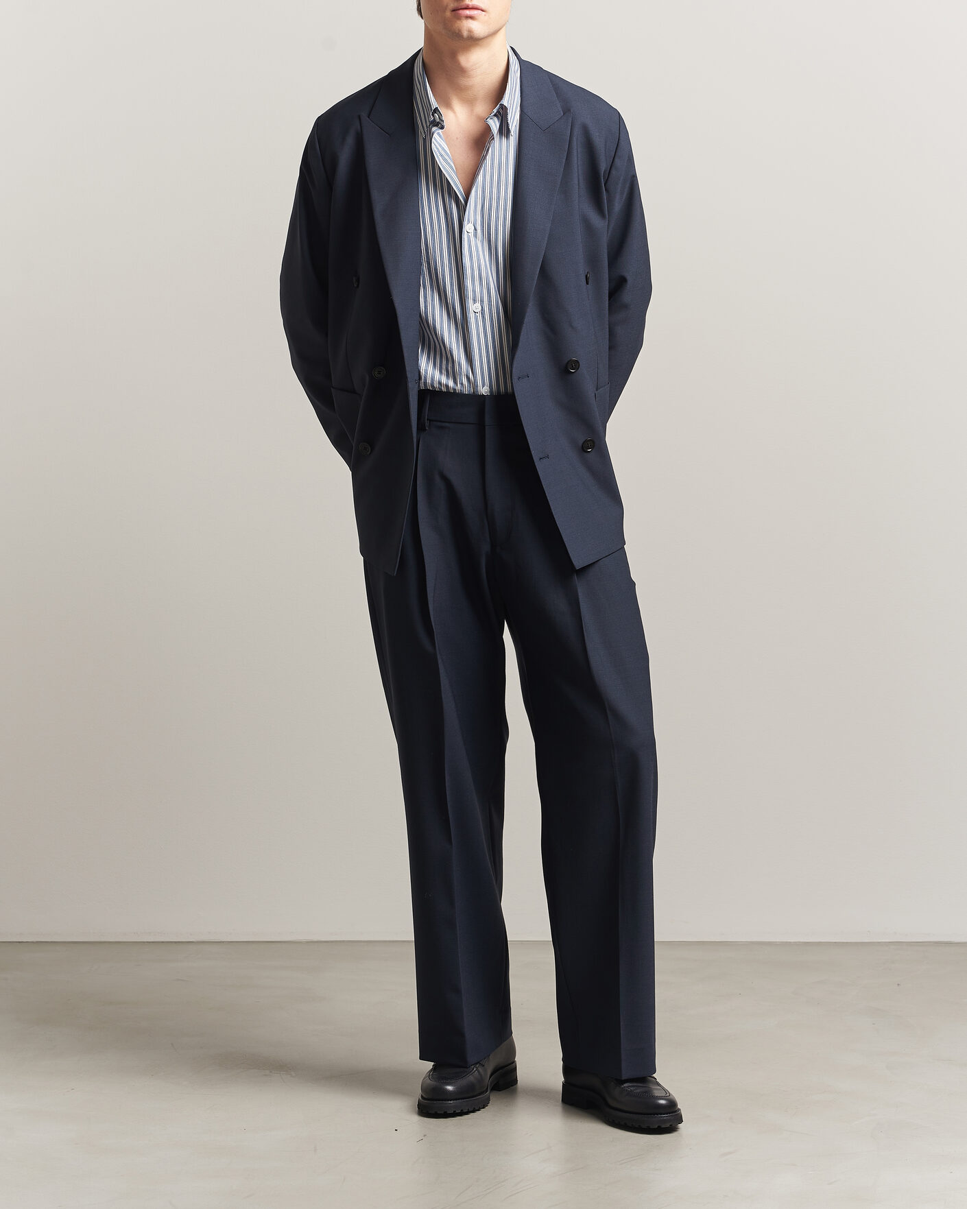 Herren | Sakkos | NN07 | Jordin Summer Wool Double Breasted Blazer Deep Navy